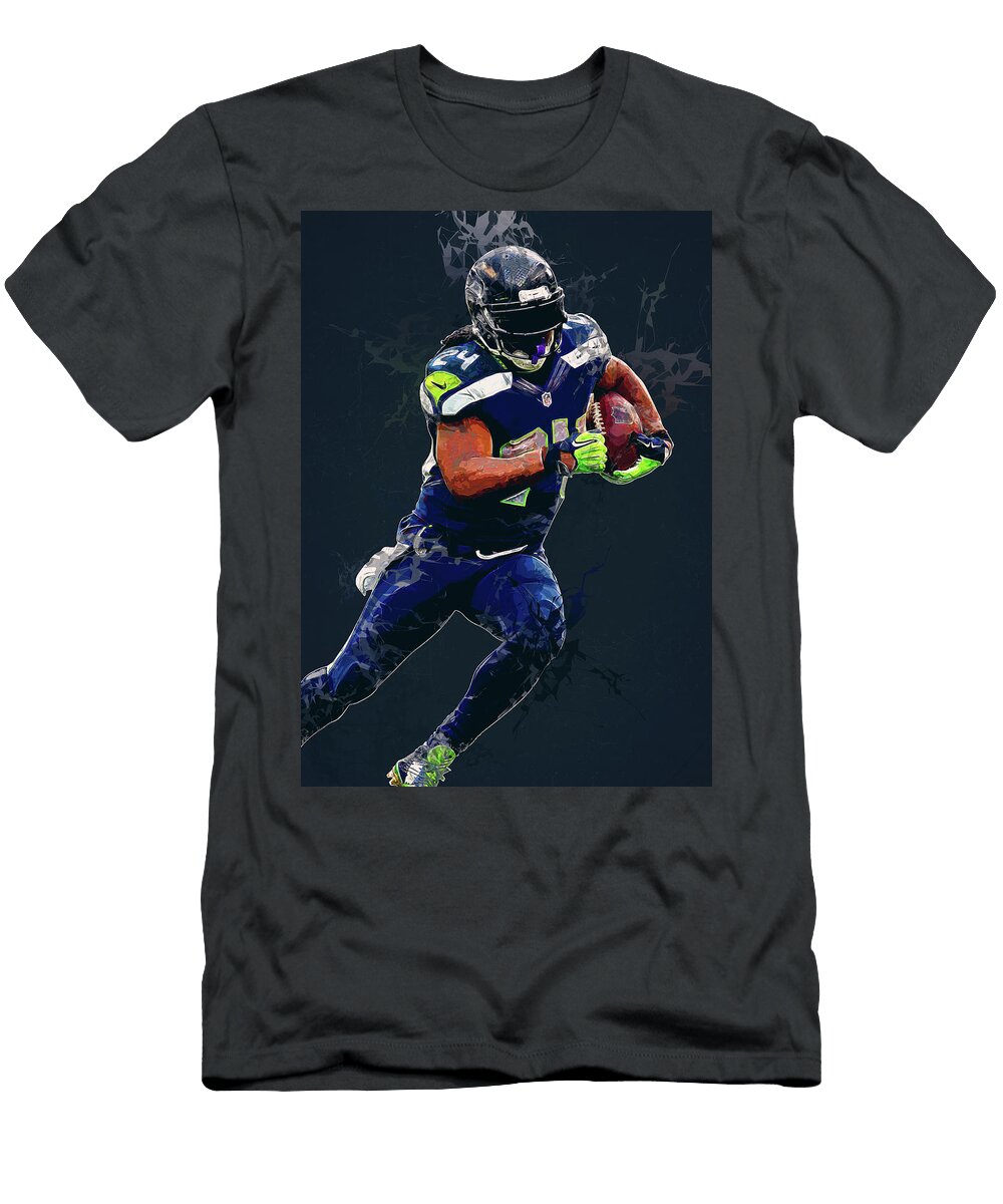 1 Player Football Seattle Seahawks Player Marshawn Lynch Marshawnlynch Marshawn Lynch Marshawnterrelll Wrenn Huber T-Shirt