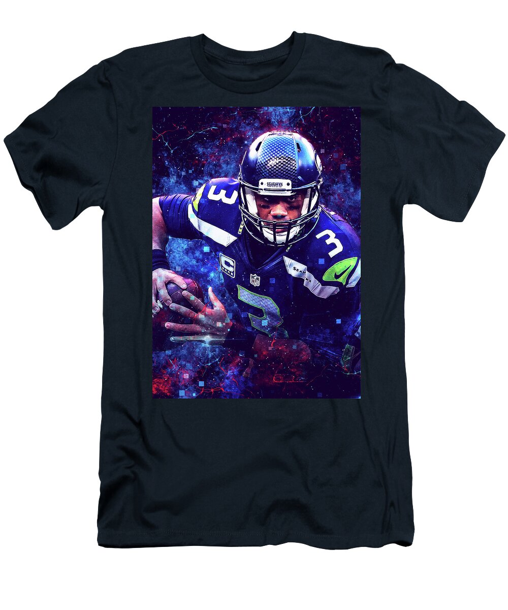 1 Player NFL Russell Wilson Russellwilson Russell Wilson Seattle Seahawks Player American Football Wrenn Huber T-Shirt