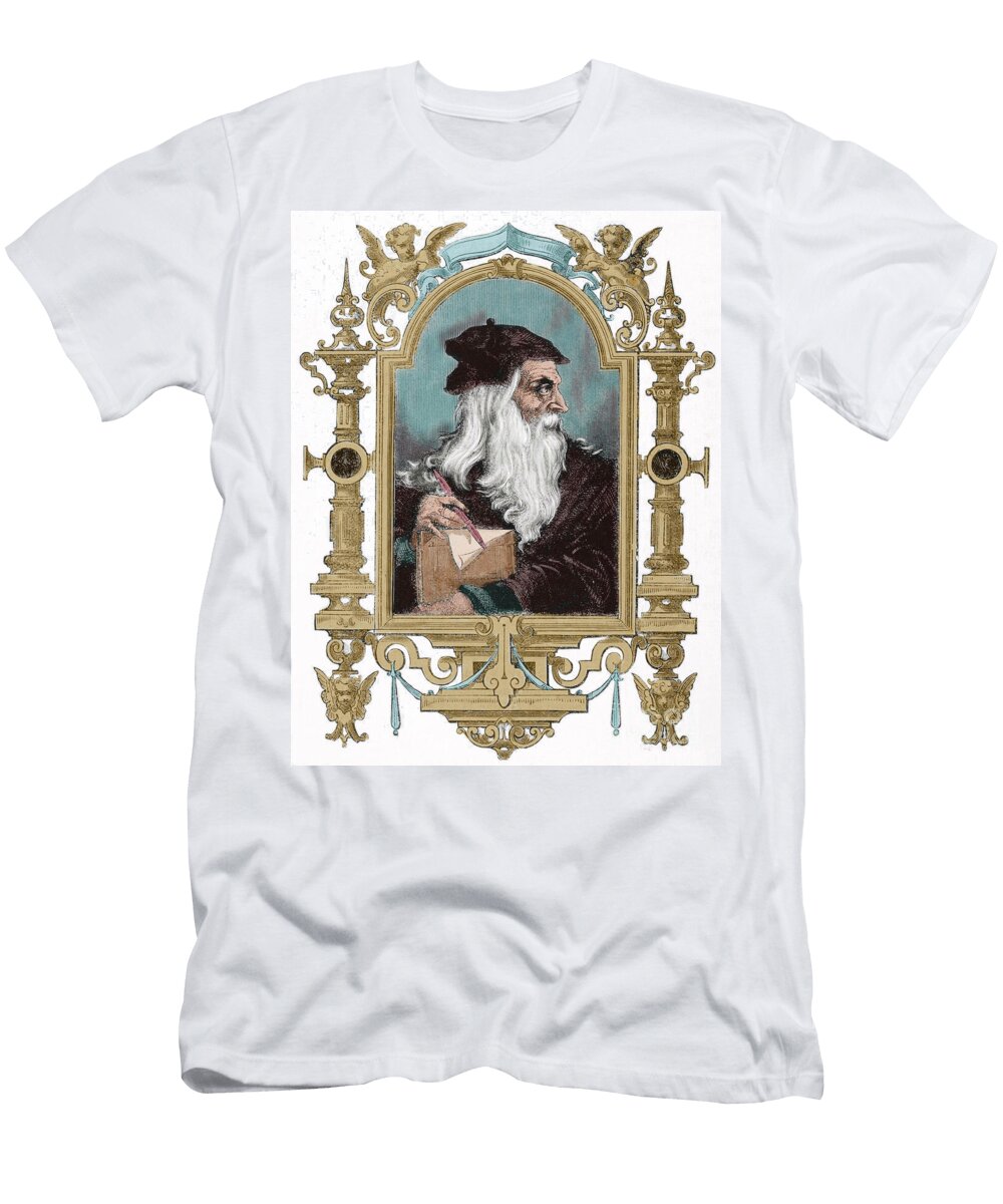 1 Portrait of Leonardo Da Vinci From LA Ilustracion Espanola Y Americana 1872 Unknown Artist T-Shirt