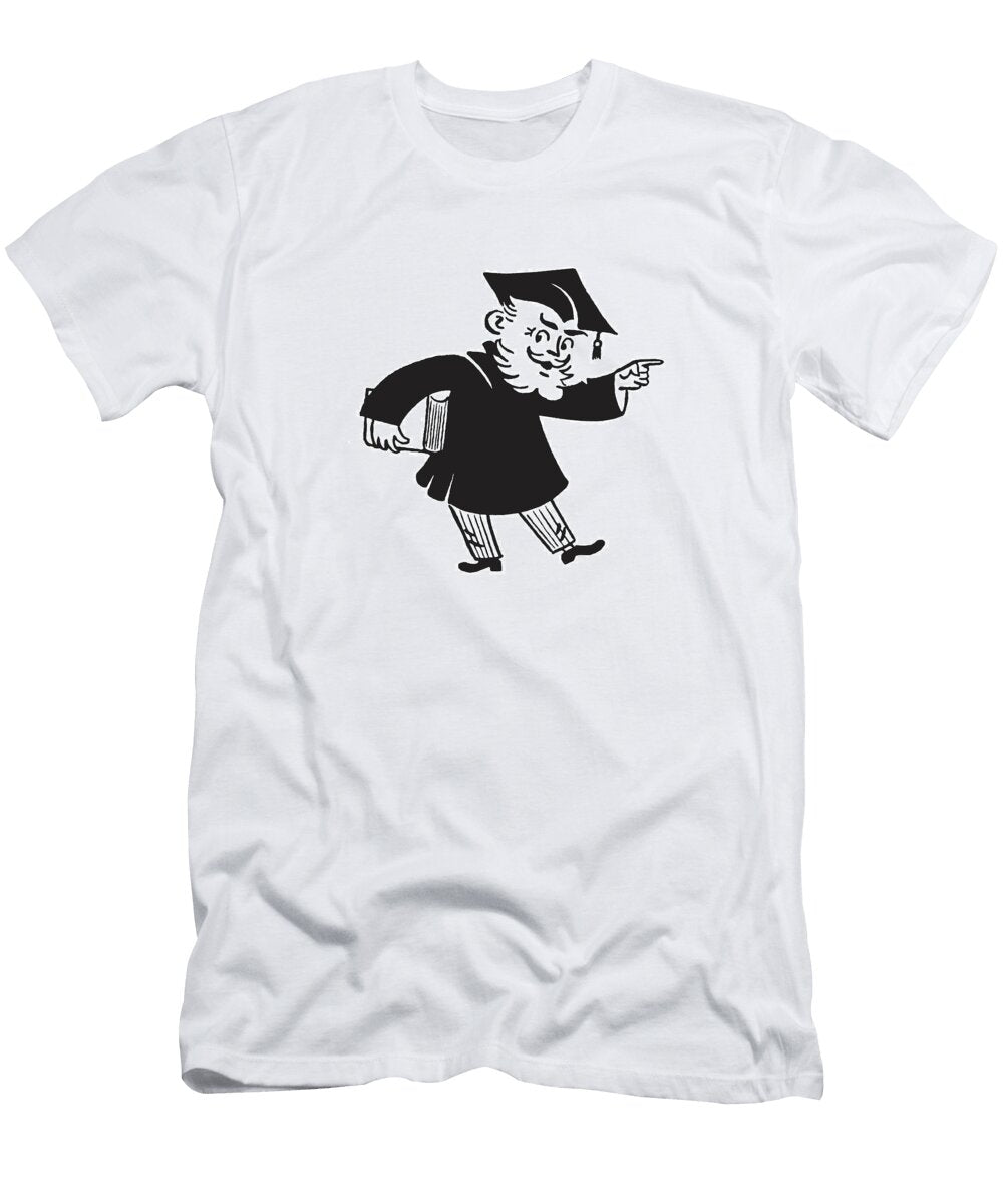 1 Professor Holding Book and Pointing Csa Images T-Shirt