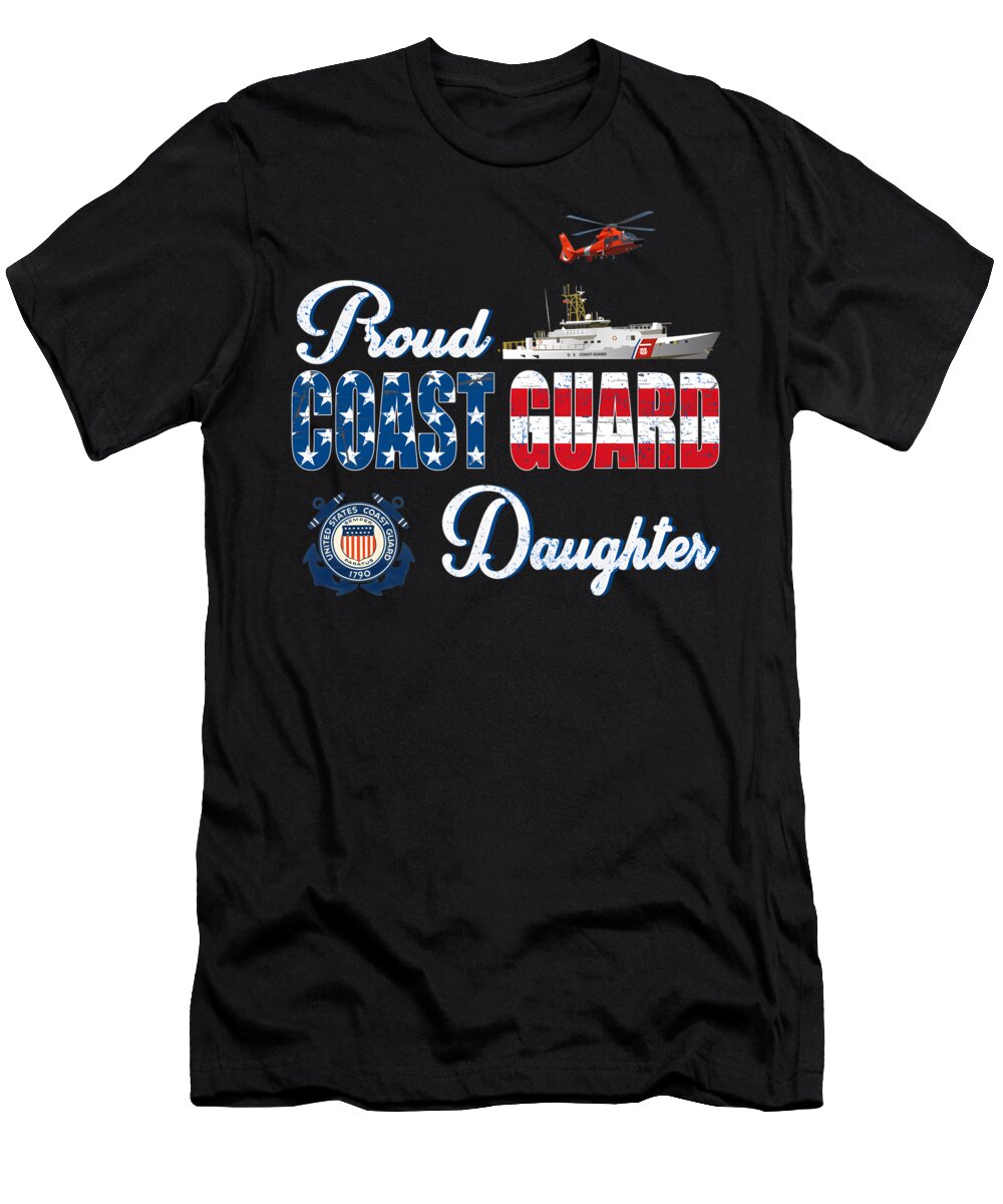 1 Proud Coast Guard Dad US Military Quang Vu T-Shirt