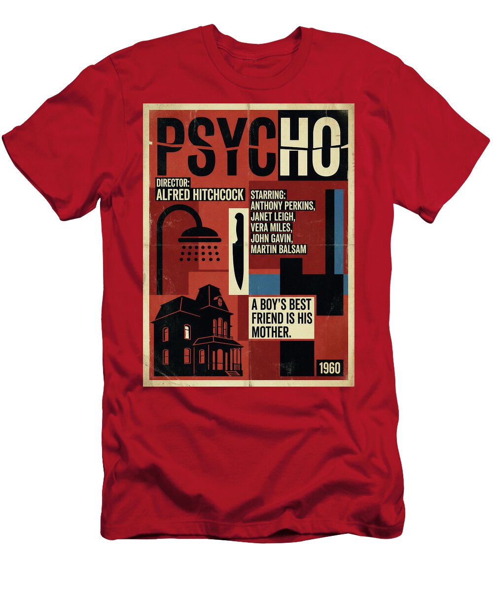 1 Psycho Minimal Vintage Style Movie Poster High Quality 1960 Sampadart Gallery T-Shirt
