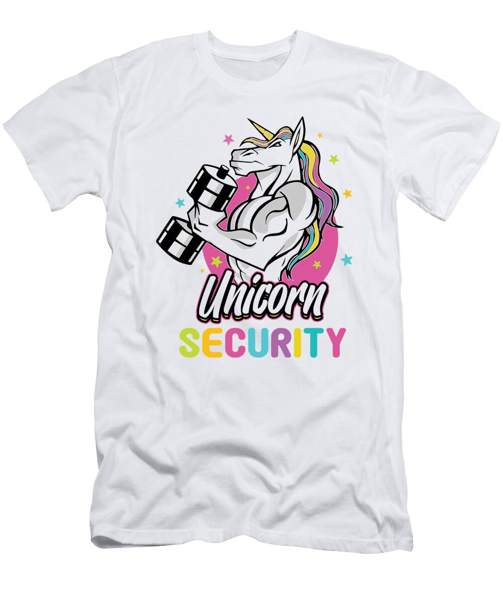 1 Rainbow Bodybuilder Muscle Unicorn Security Florian Dold Art T-Shirt