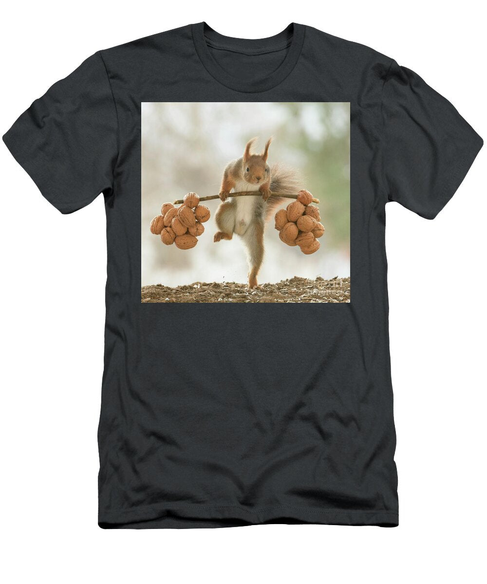 1 Red Squirrel Walking with Weights and Walnuts Geert Weggen T-Shirt