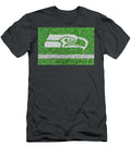 1 Seahawks Logo Art Painted on Football Field Grass in White Design Turnpike T-Shirt