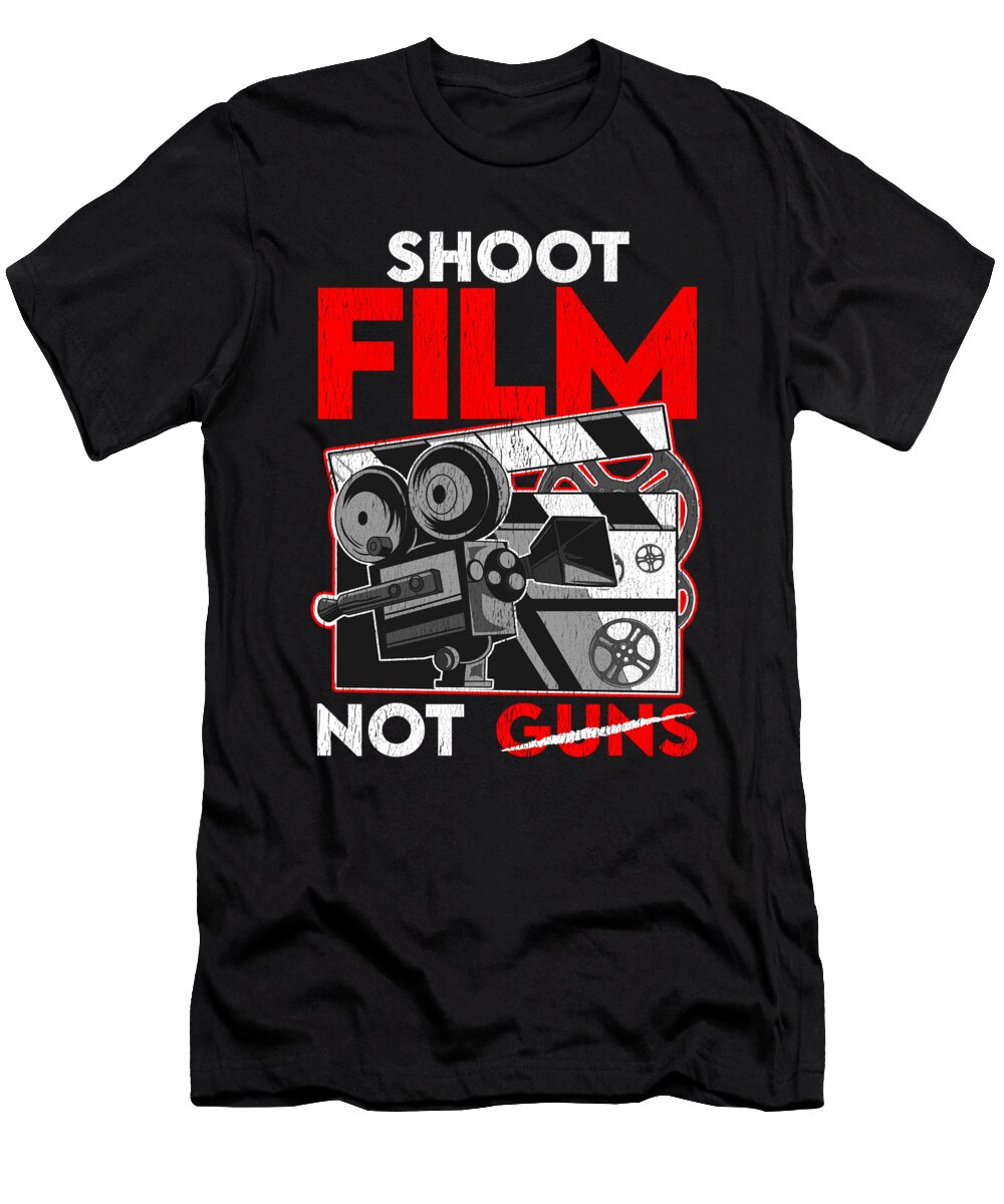 1 Shoot Film Not Guns Peaceful Filmmaker Director the Perfect Presents T-Shirt