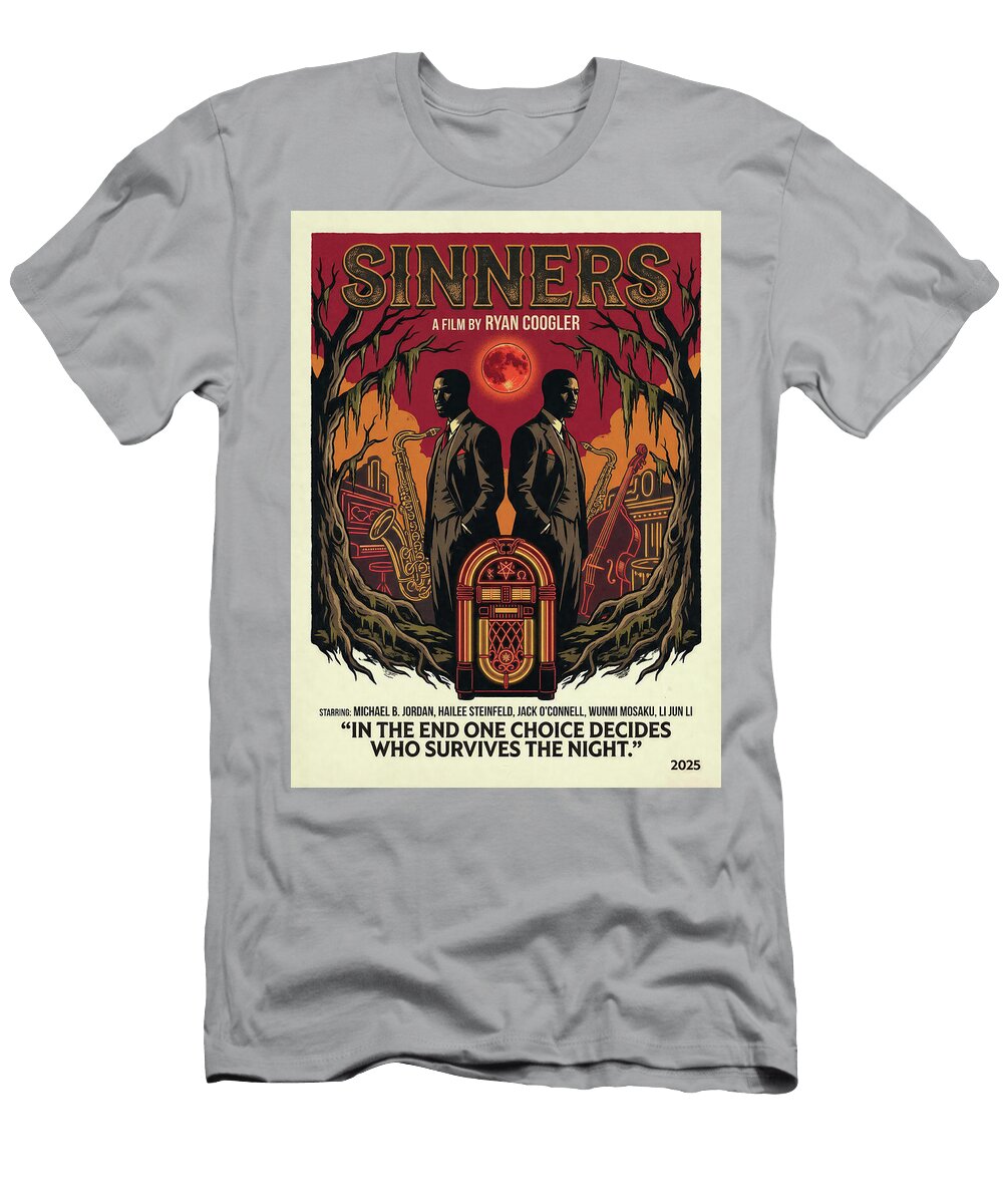 1 Sinners Minimal Movie Poster Retro Film Poster Vintage 2025 Sampadart Gallery T-Shirt