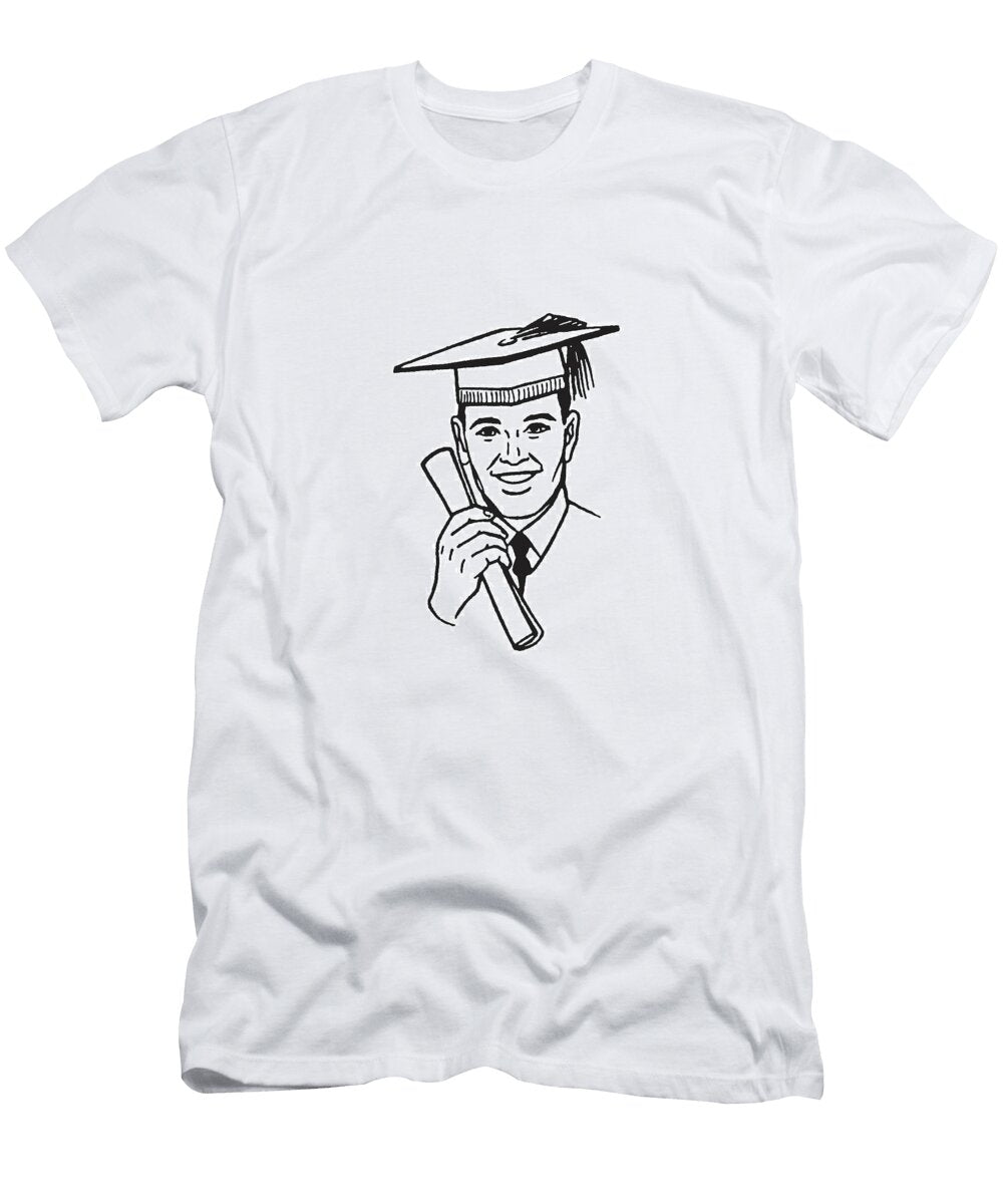 1 Smiling Male Graduate Holding Diploma Csa Images T-Shirt