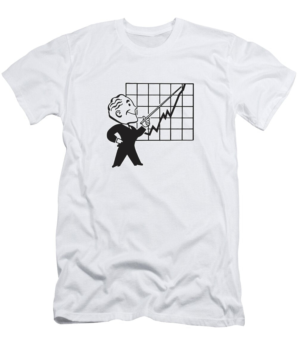 1 Smiling Man Pointing to Growing Line Chart Csa Images T-Shirt