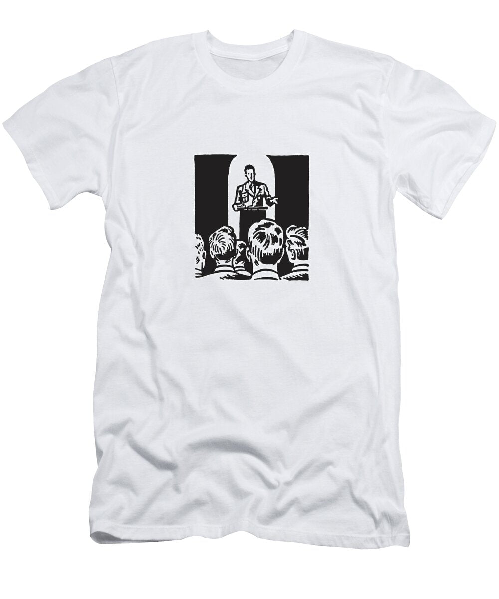 1 Speaker At Lectern in Front of Audience Csa Images T-Shirt