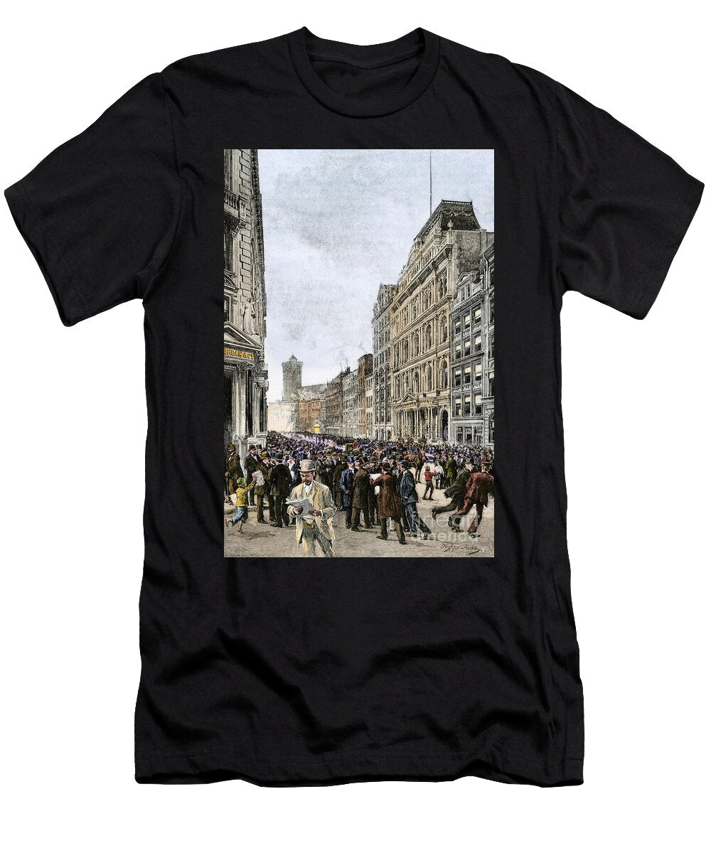 1 Stock Market Economic Recession Crisis 1884 1885 in America Financial Panic on Wall Street New York New York United States United States on May 14 1884 Colour Engraving of the 19th Century American School T-Shirt
