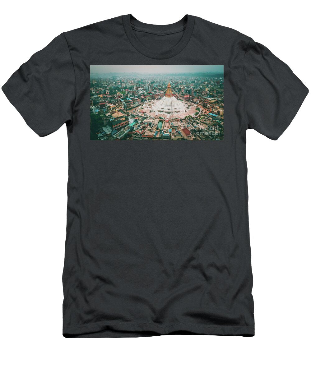 1 Stupa Temple Bodhnath Kathmandu Nepal From Air October 12 2018 Raimond Klavins T-Shirt