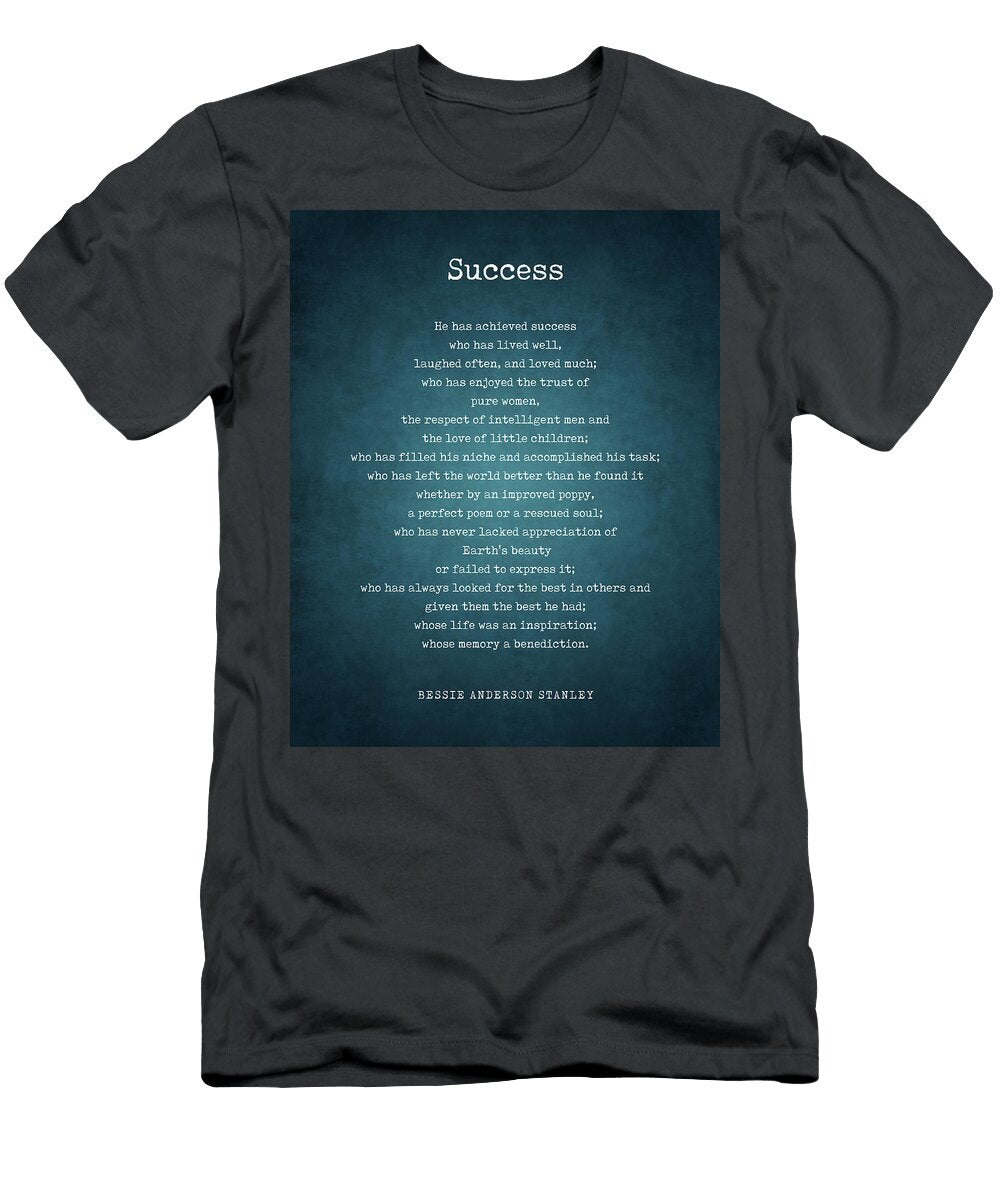 1 Success Bessie Anderson Stanley Poem Literature Typewriter Print 1 Studio Grafiikka T-Shirt