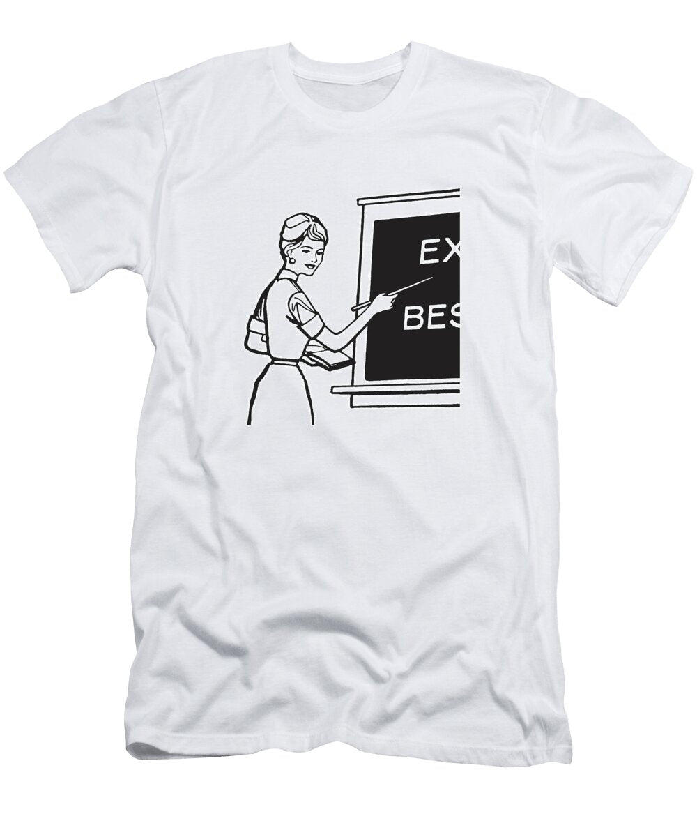 1 Teacher At Chalkboard Csa Images T-Shirt