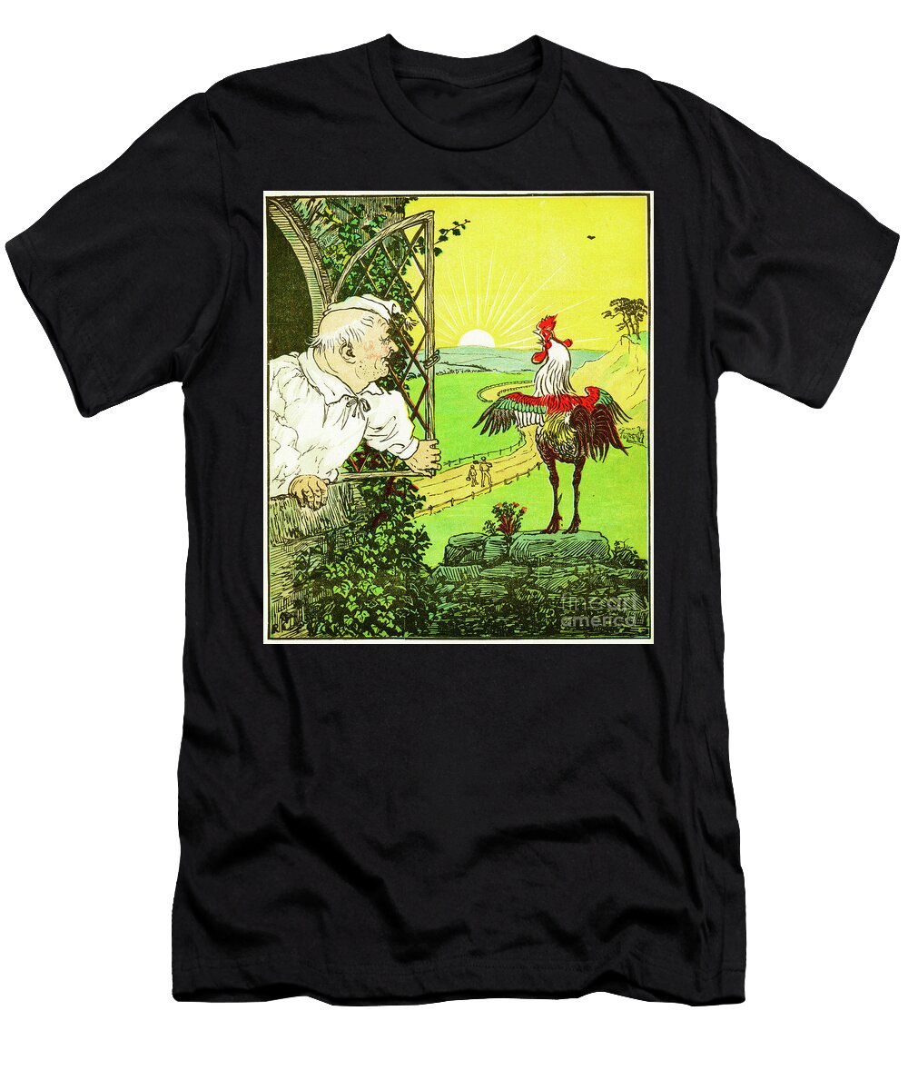 1 This Is the Rooster That Crowed in the Morn That Woke the Judge All Shaven and Shorn Illustration From the House That Jack Built Randolph Caldecott T-Shirt