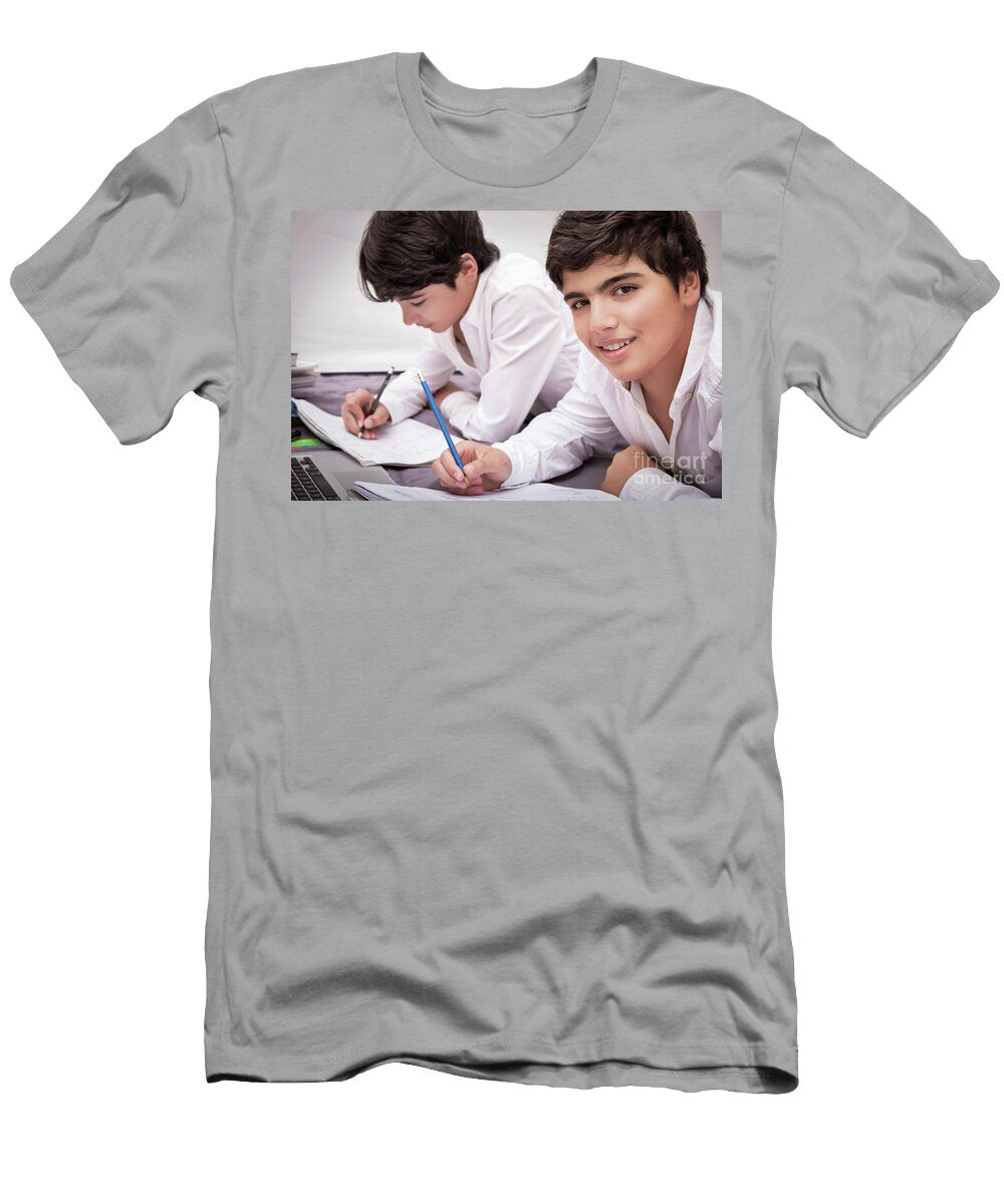 1 Two Boys Doing Homework Anna Omelchenko T-Shirt