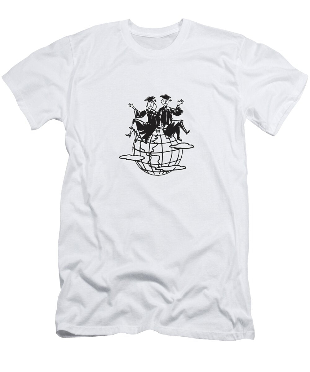 1 Two Graduates Sitting on Top of the World Csa Images T-Shirt