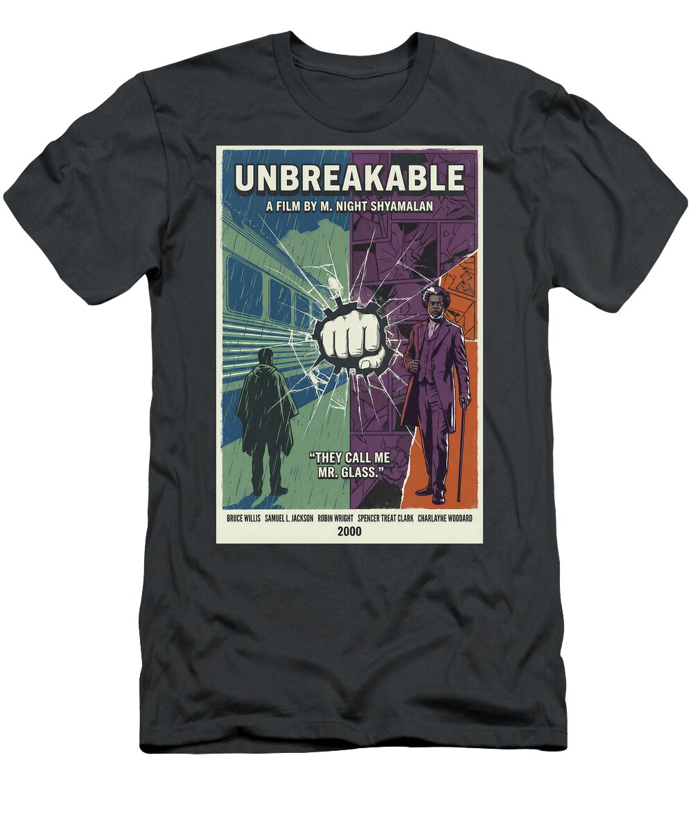 1 Unbreakable Minimal Movie Poster Retro Film Poster Vintage 2000 Sampadart Gallery T-Shirt