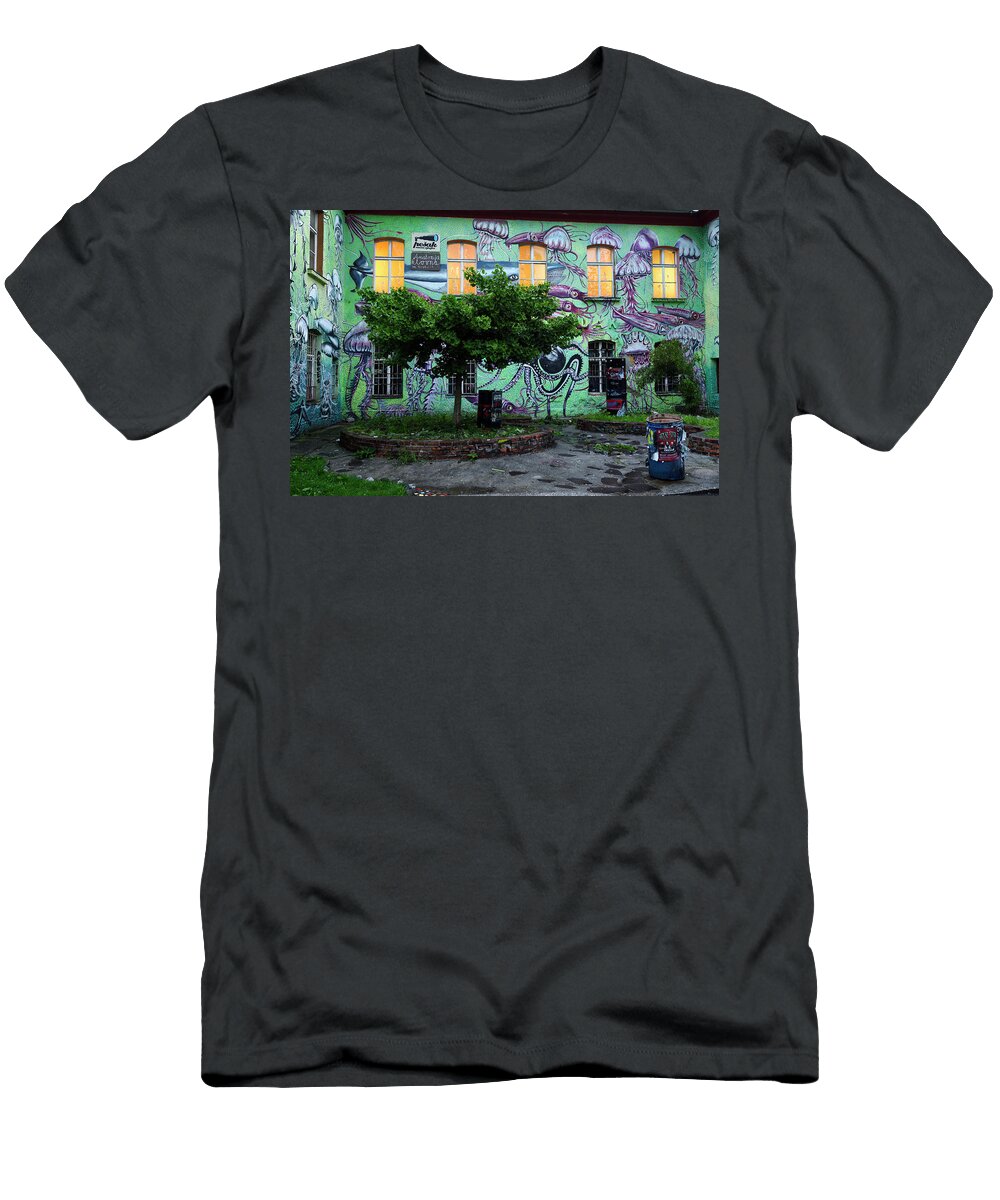 1 Underwater Graffiti on Studio At Metelkova City Autonomous Cultu Reimar Gaertner T-Shirt