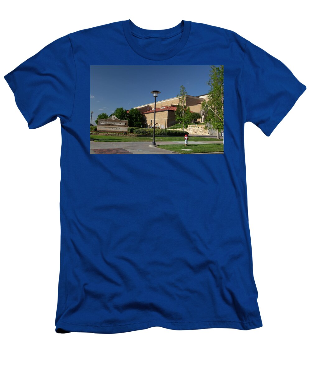 1 United Supermarkets Arena Sign on the Campus of Texas Tech University Eldon Mcgraw T-Shirt