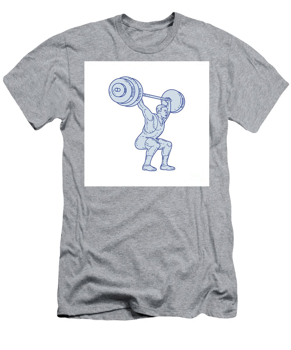 1 Weightlifter Lifting Barbell Mono Line Aloysius Patrimonio T-Shirt