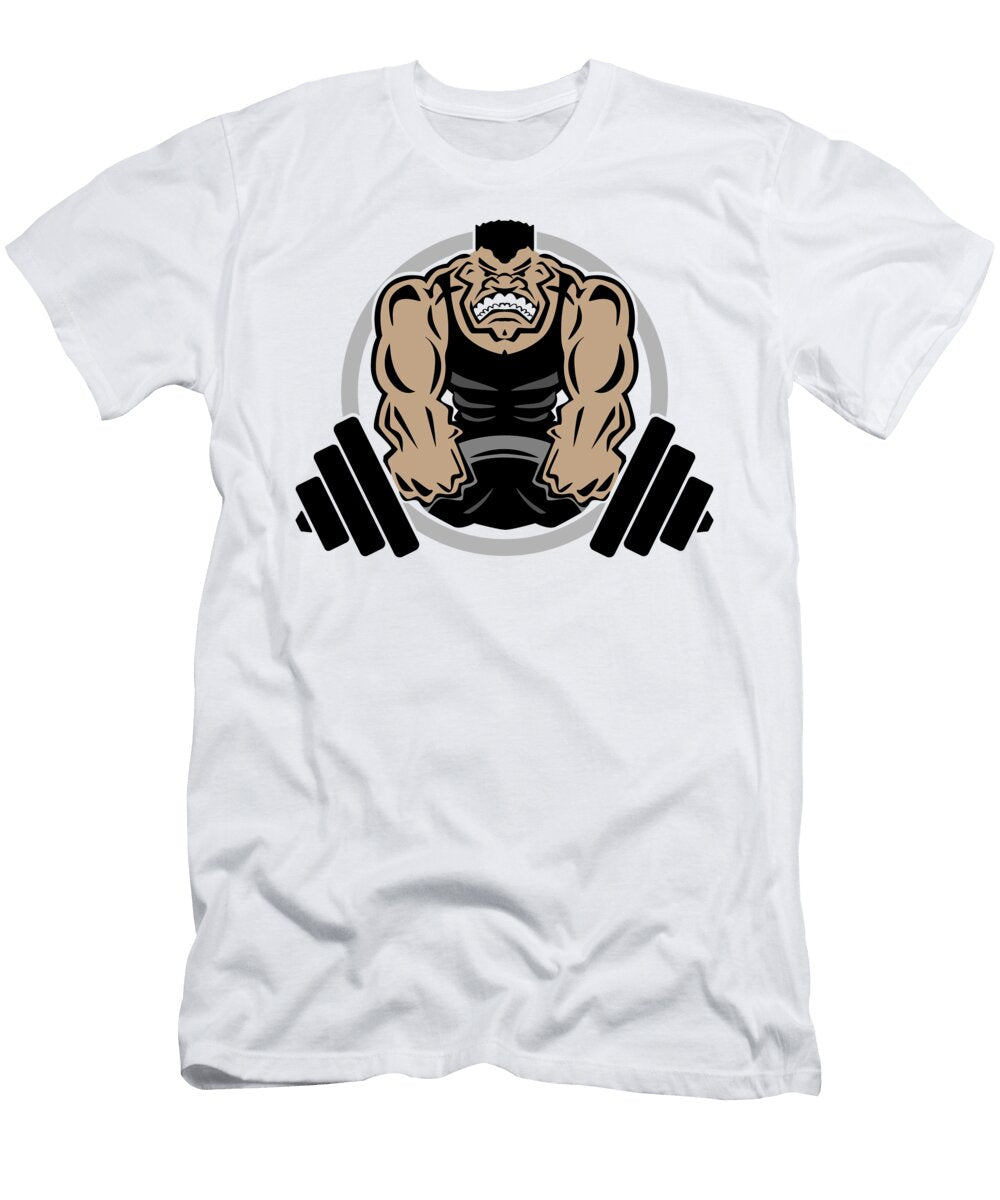 1 Weightlifting Muscle Fitness Gym Cartoon Jeff Hobrath T-Shirt