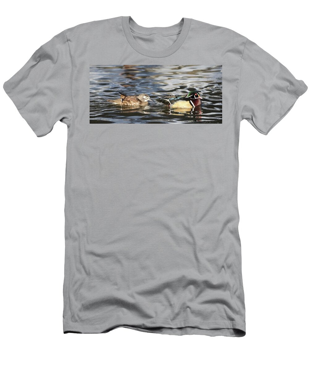 1 Wood Duck Pair Whispering Peaks Photography T-Shirt