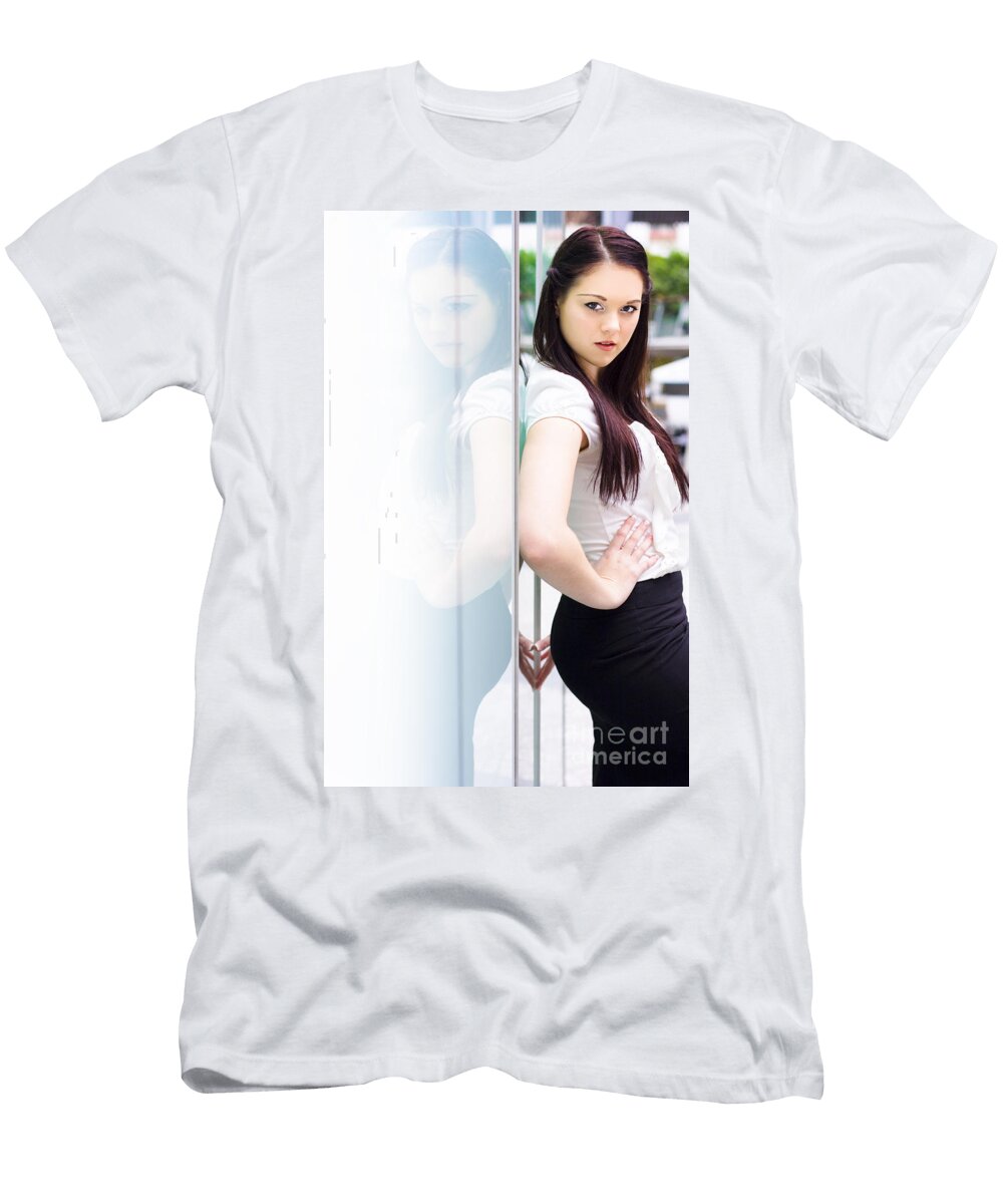 1 Young Career Smart Business Woman Turning Heads Ryan Jorgensen T-Shirt