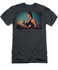 1 Young Sports Woman Training with Dumbbells on Twilight Sky Backg Stanislav Perov T-Shirt