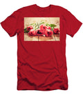 10 Fresh Red Tulip Flowers Bouquet on Wood Michal Bednarek T-Shirt