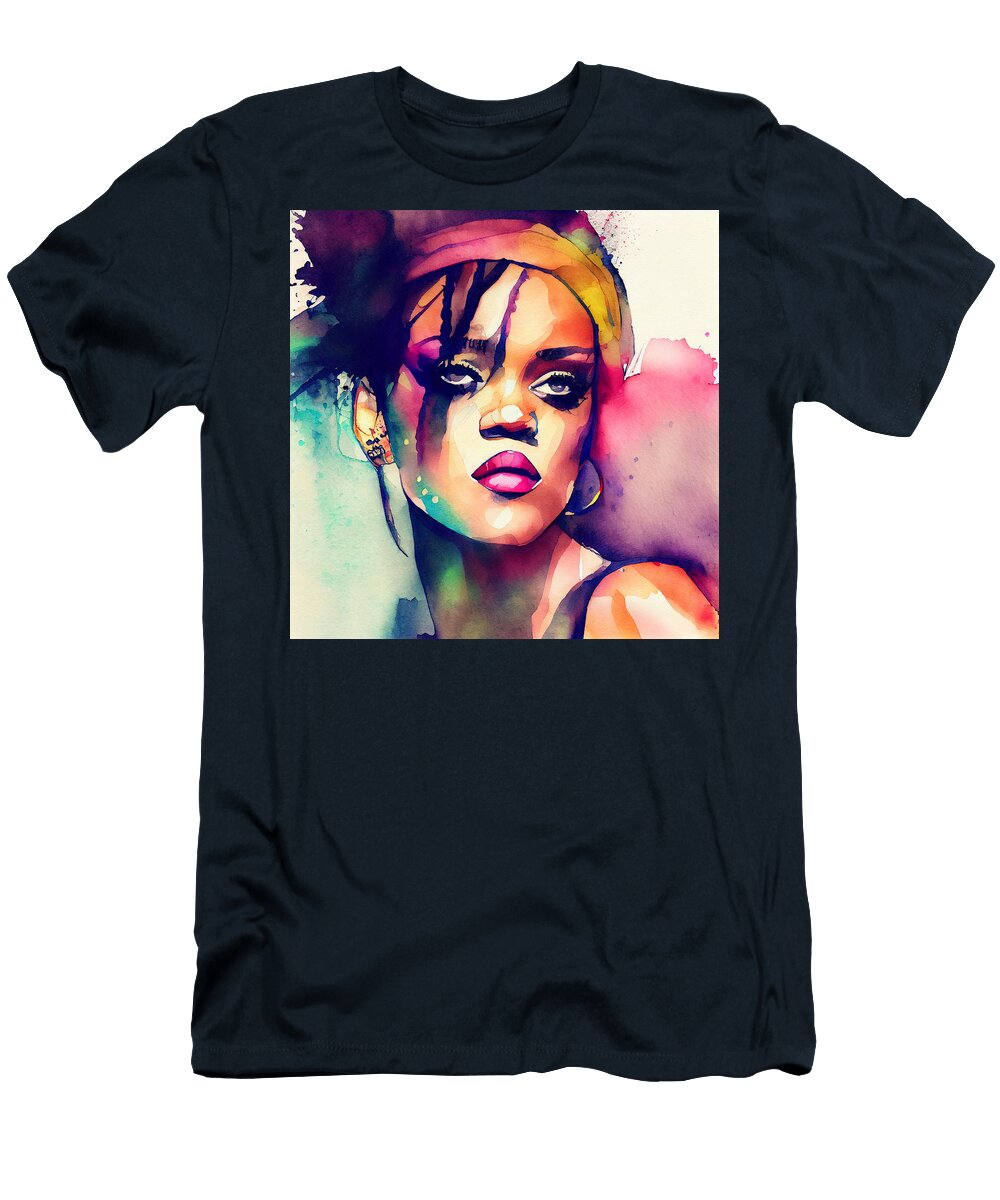 10 Watercolour of Rihanna Smart Aviation T-Shirt