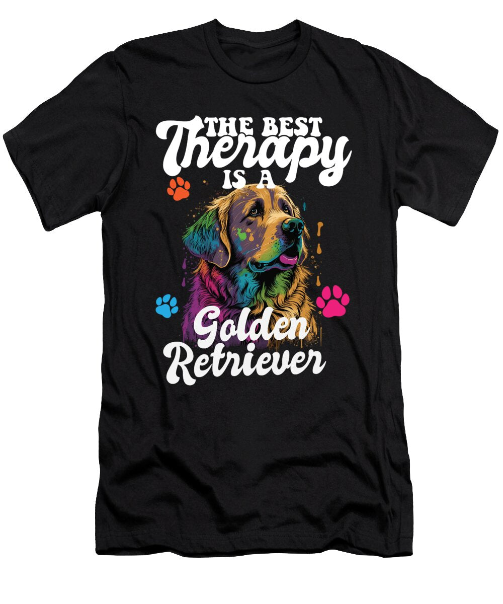11 the Best Therapy Is a Golden Retriever Dog Mom Dad Goldie Maximus Designs T-Shirt