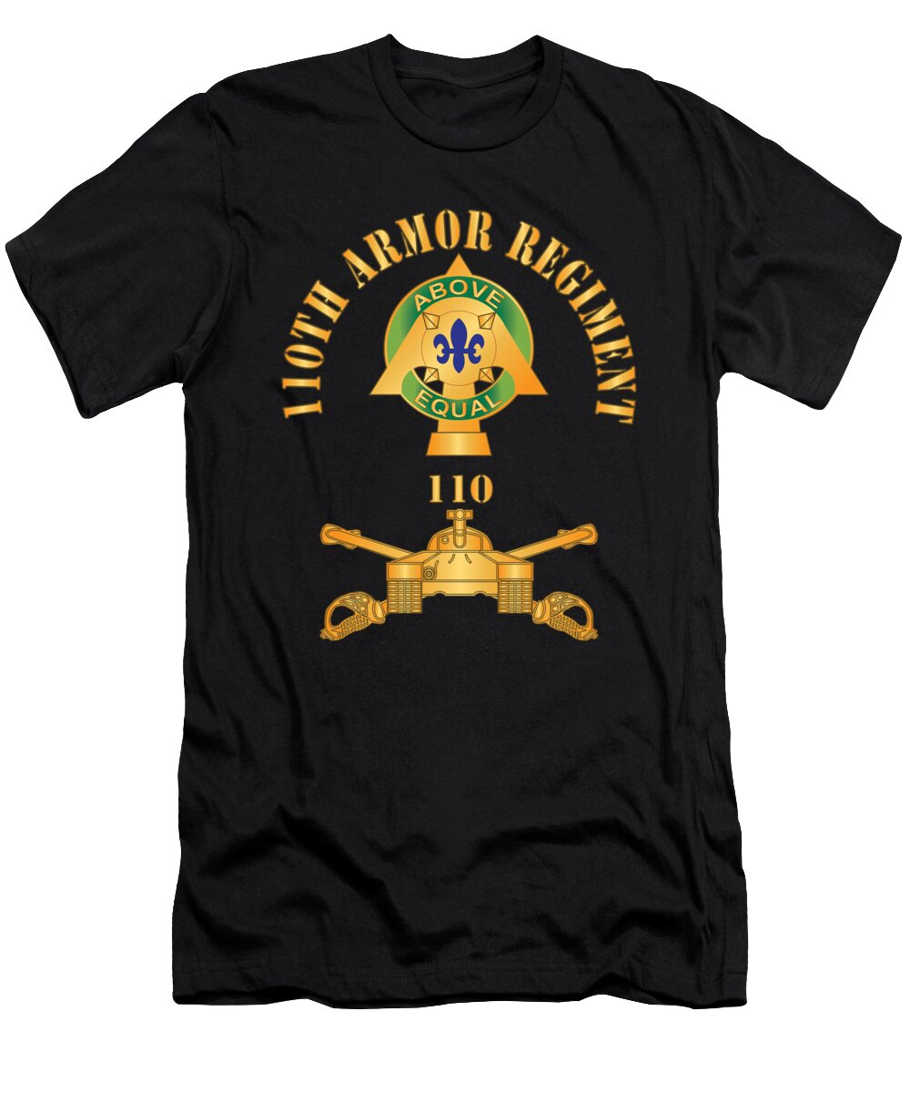 110th Armor Regiment Dui W Ar Branch X 300 Tom Adkins T-Shirt