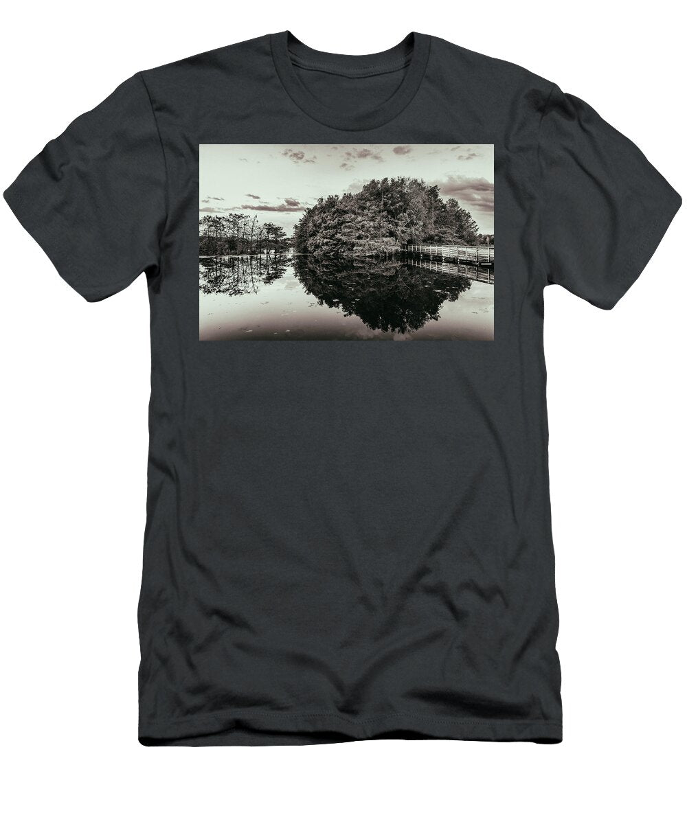 12 Florida Boynton Beach Green Cay Nature Center Wetlands Wooden Footpath Leading Into the Woods Laura Diez T-Shirt