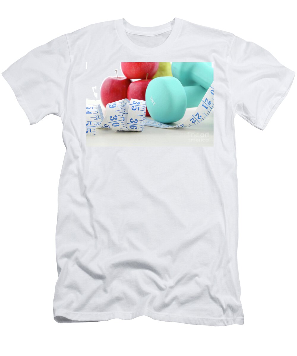 13 Health and Fitness Concept with Feminine Dumbbells Milleflore Images T-Shirt