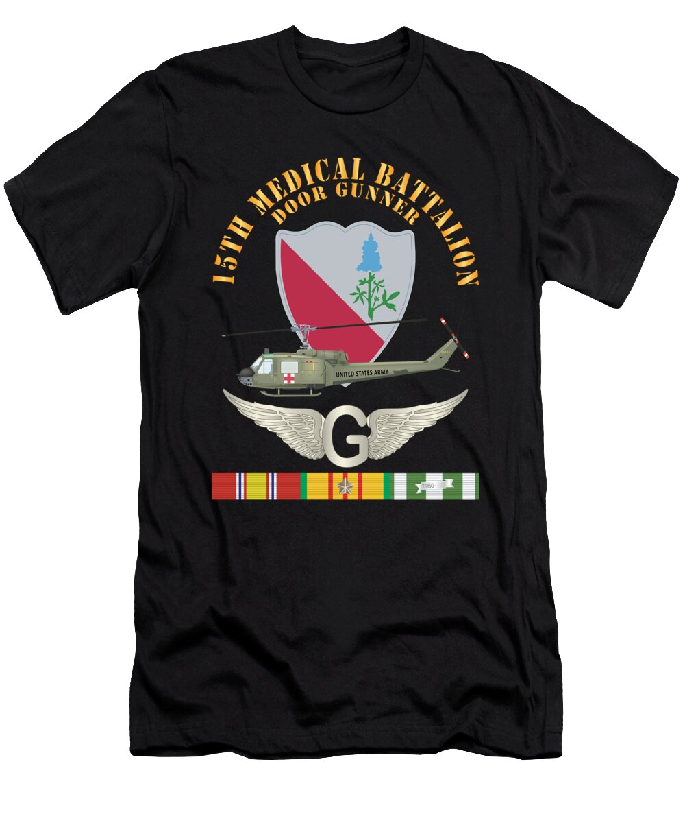 15th Medical Battalion Vietnam W Doorgunner Wings W Vn Svc X 300 Tom Adkins T-Shirt