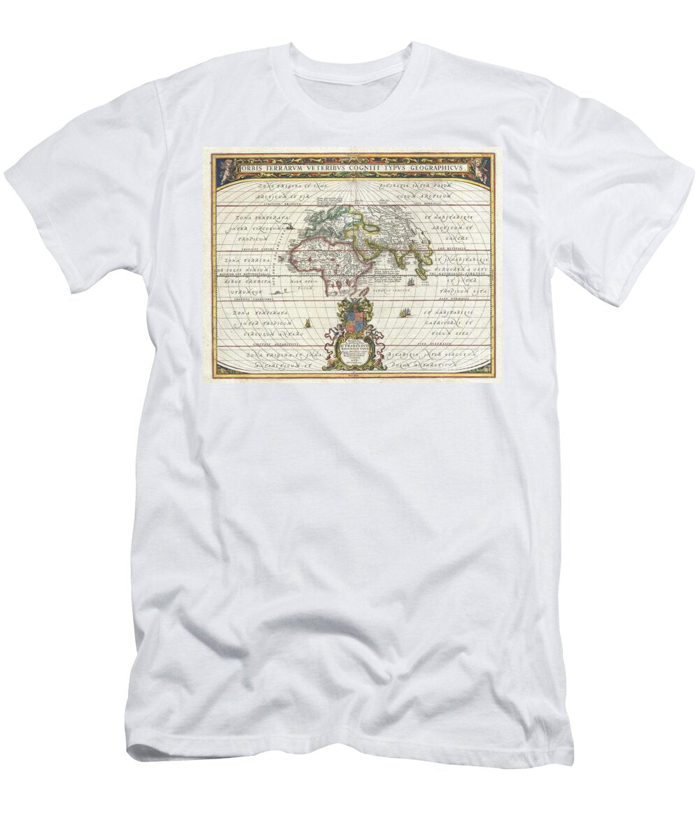 1650 Jansson Map of the Ancient World Paul Fearn T-Shirt