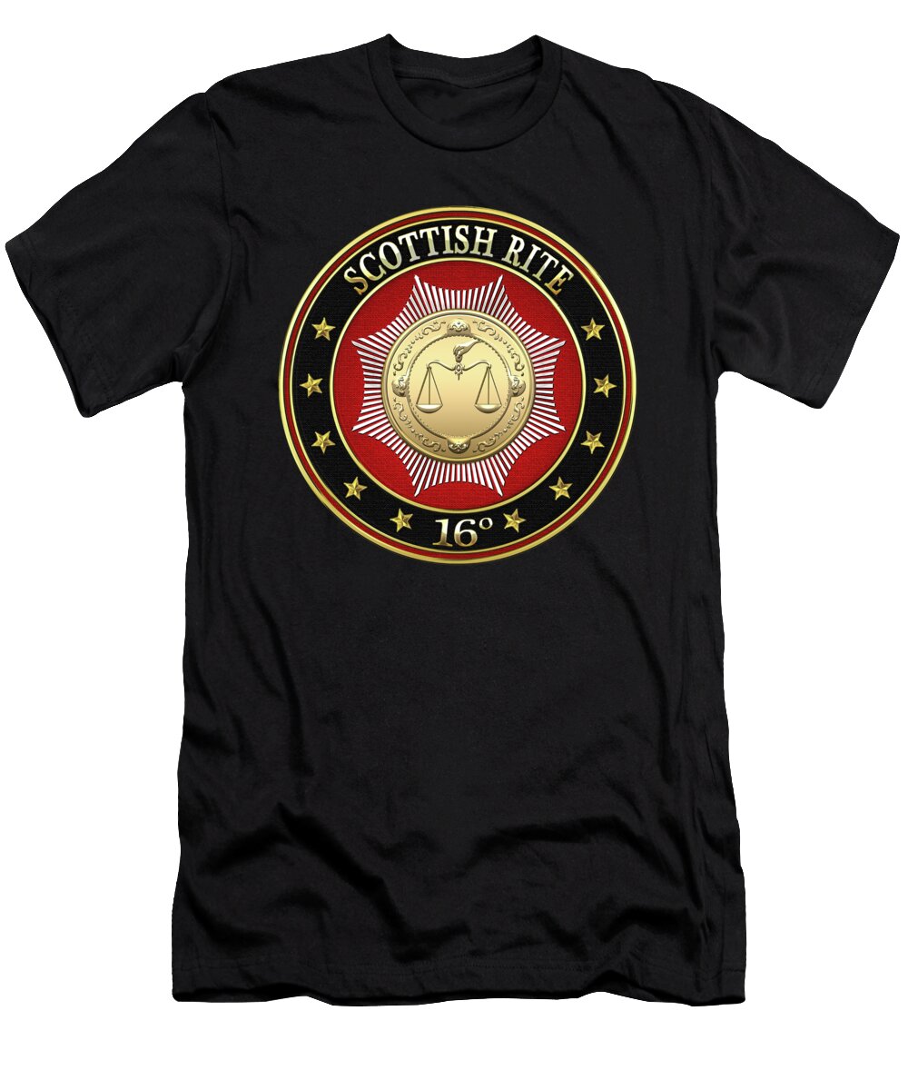 16th Degree Prince of Jerusalem Jewel on Black Leather Serge Averbukh T-Shirt