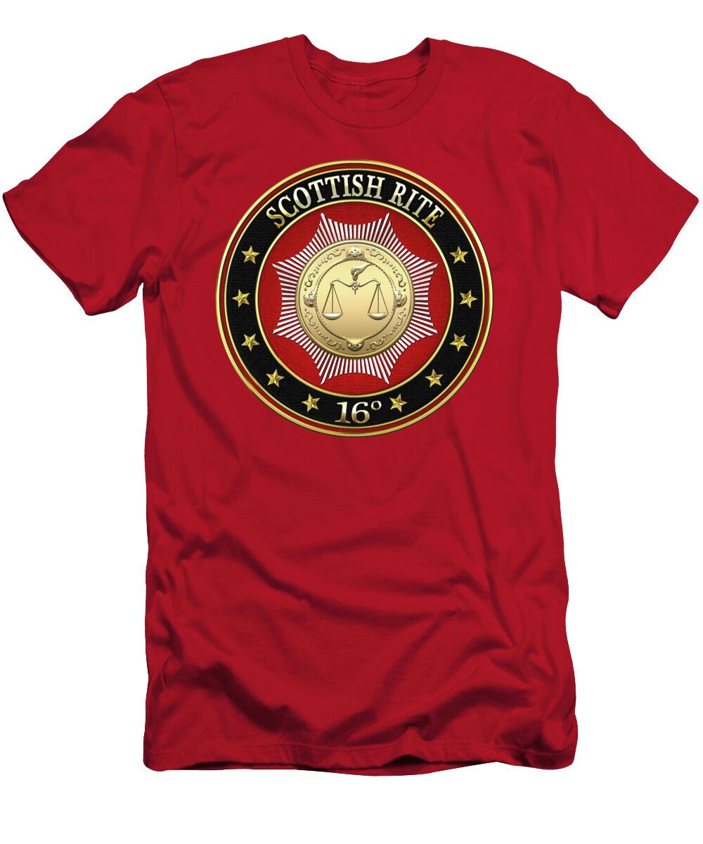 16th Degree Prince of Jerusalem Jewel on Red Leather Serge Averbukh T-Shirt
