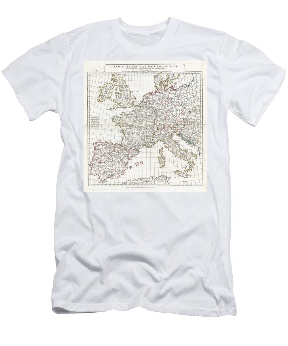 1794 Anville Map of Europe in Late Roman Times Paul Fearn T-Shirt