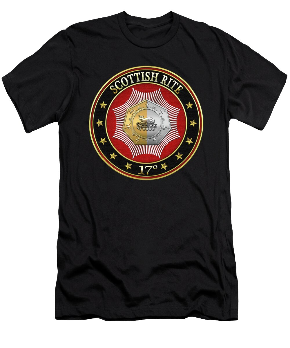 17th Degree Knight of the East and West Jewel on Black Leather Serge Averbukh T-Shirt
