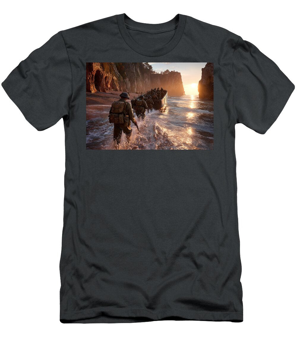 1940s Beach Landing on the Coast Start Aviation T-Shirt