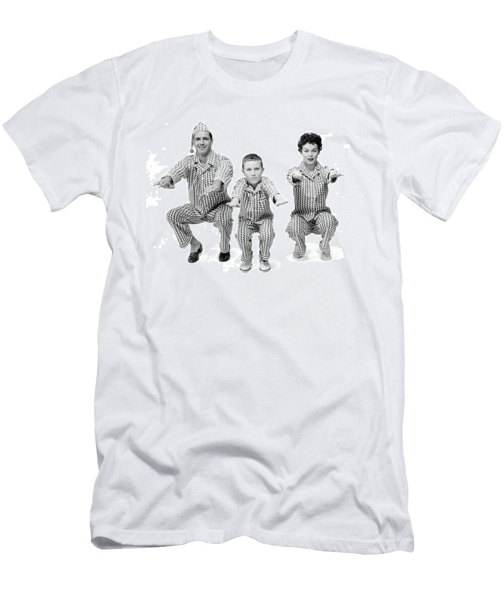 1950s Family of 3 in Matching Pajamas Vintage Images T-Shirt