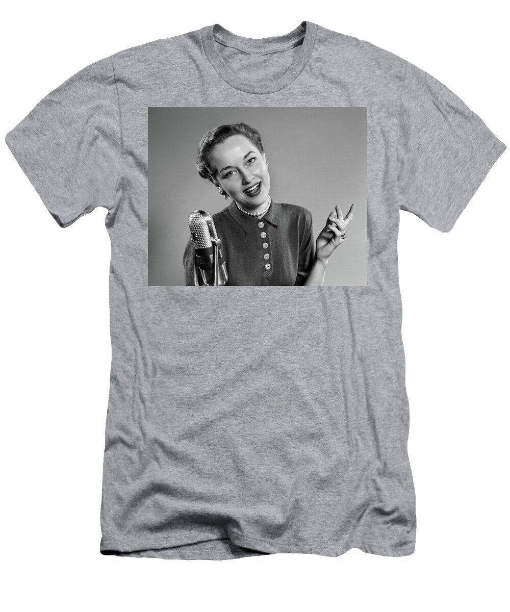 1950s Portrait of Woman Singing or Vintage Images T-Shirt