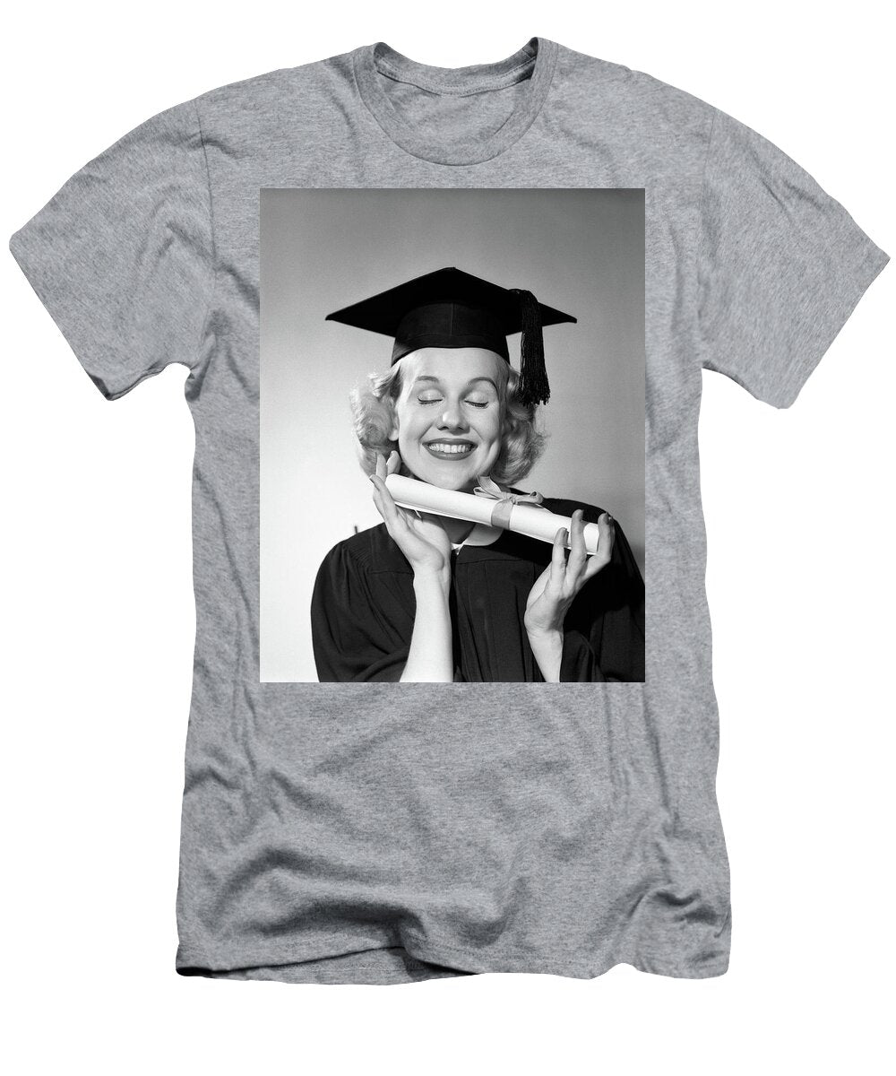1950s Smiling Woman Teenage Girl Eyes Vintage Images T-Shirt