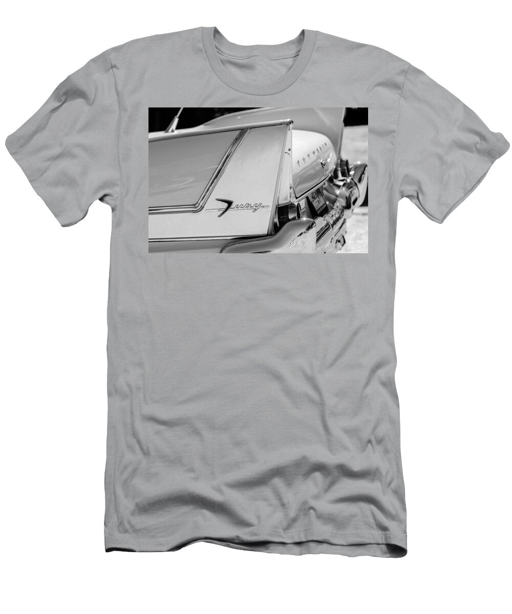 1958 Plymouth Fury Golden Commando Taillight Emblem 3447bw Jill Reger T-Shirt