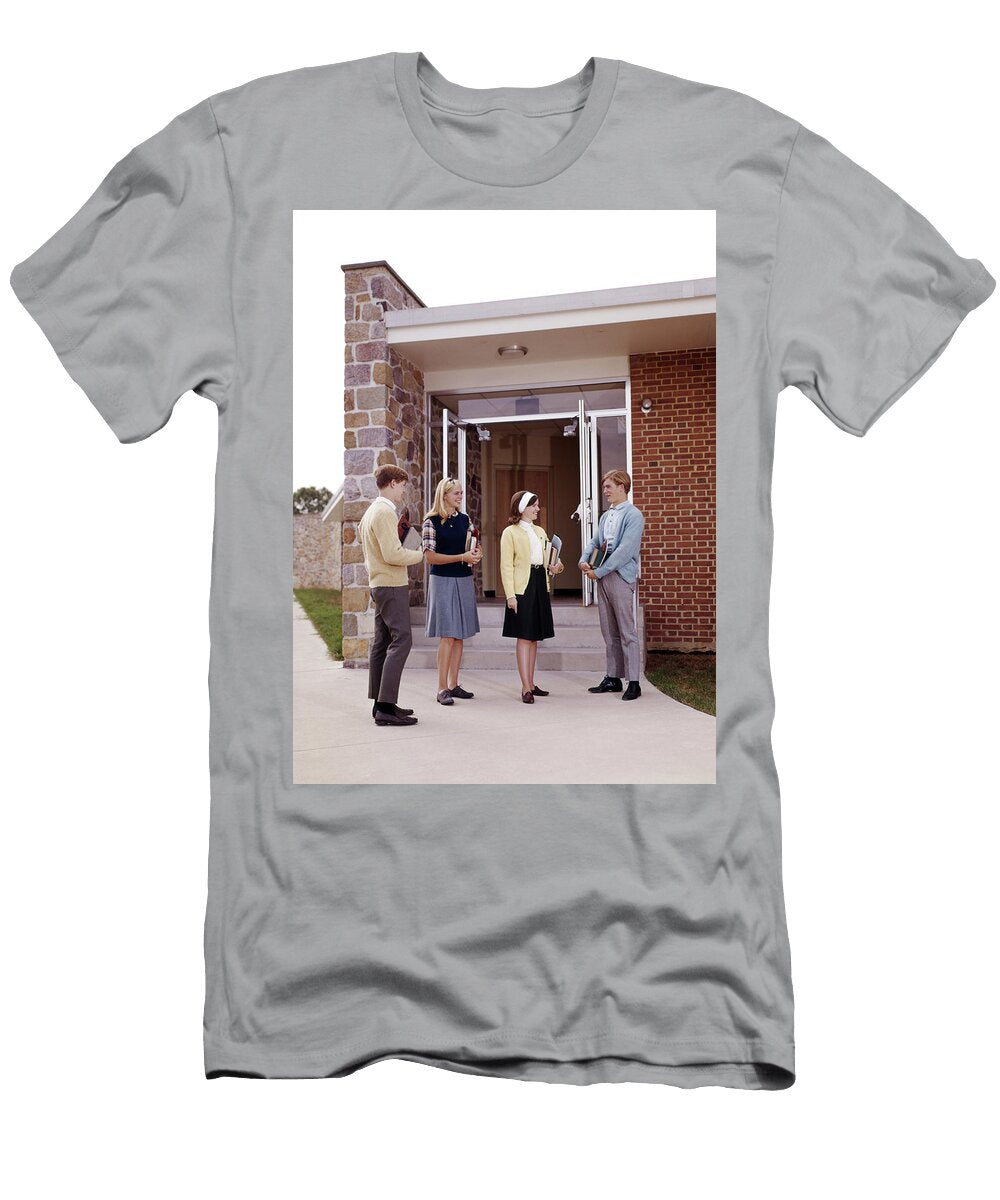 1960s Group Teenage Students Boys Girls Vintage Images T-Shirt