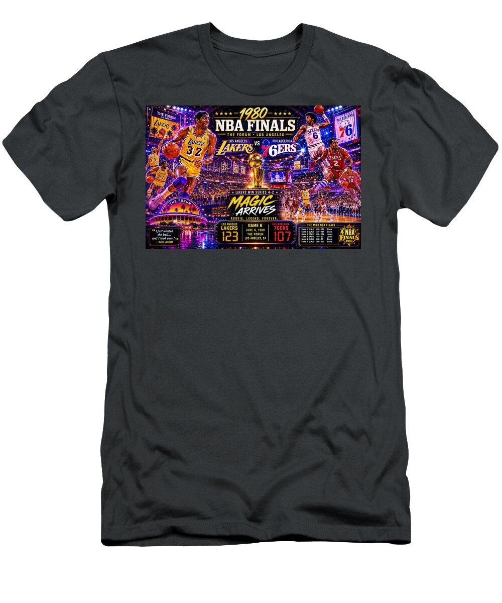 1980 NBA Finals Showdown Kevin Walker and Pixel Reverie T-Shirt