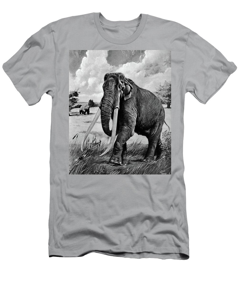 1980s Illustration of American Mastodon Vintage Images T-Shirt