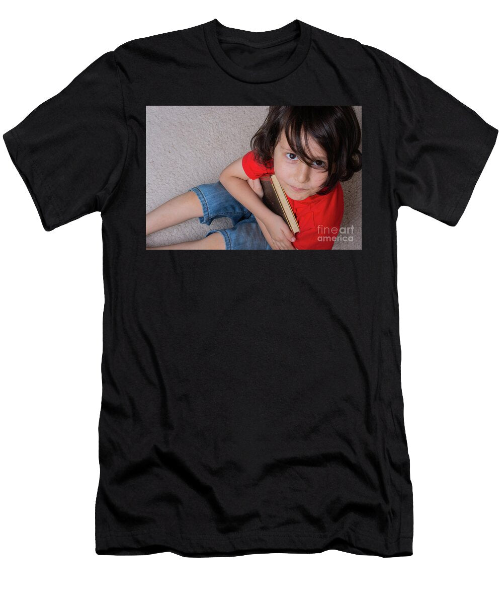 2 Boy Holding Book As World Book Day Concept Turgay Koca T-Shirt
